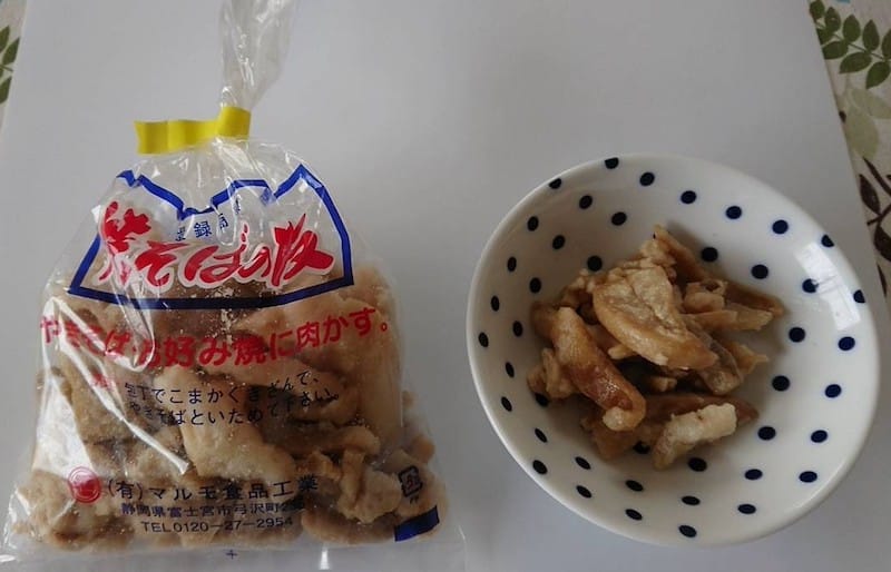 富士宮やきそばに使う肉かす
