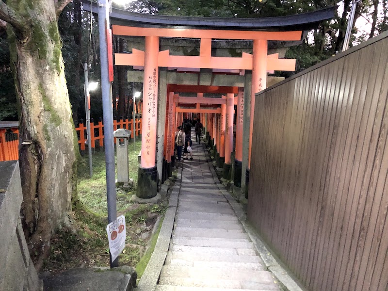 伏見稲荷大社の千本鳥居の山頂から下山