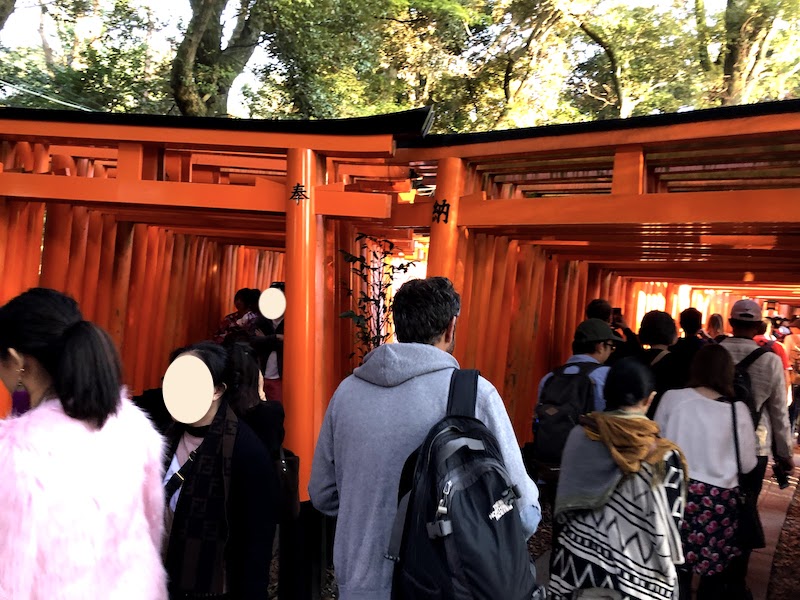伏見稲荷大社の千本鳥居の分かれ道