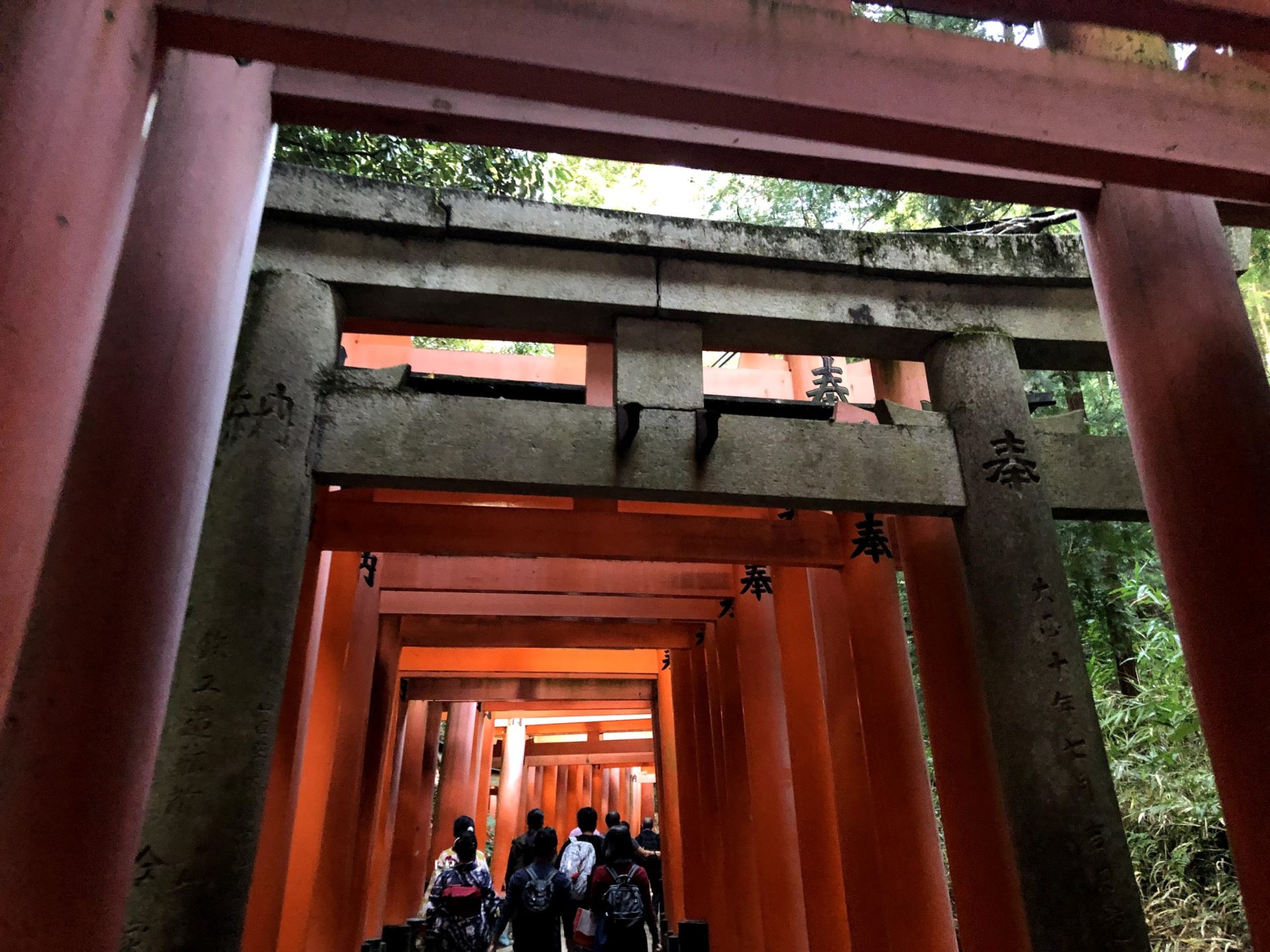 伏見稲荷大社の千本鳥居の年季の入ったもの