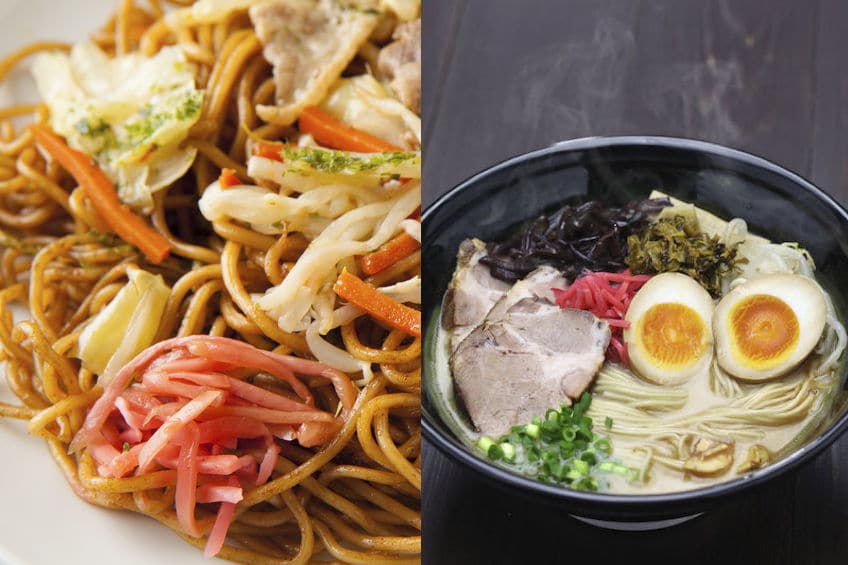 焼きそばとラーメンの麺の違いに関する雑学